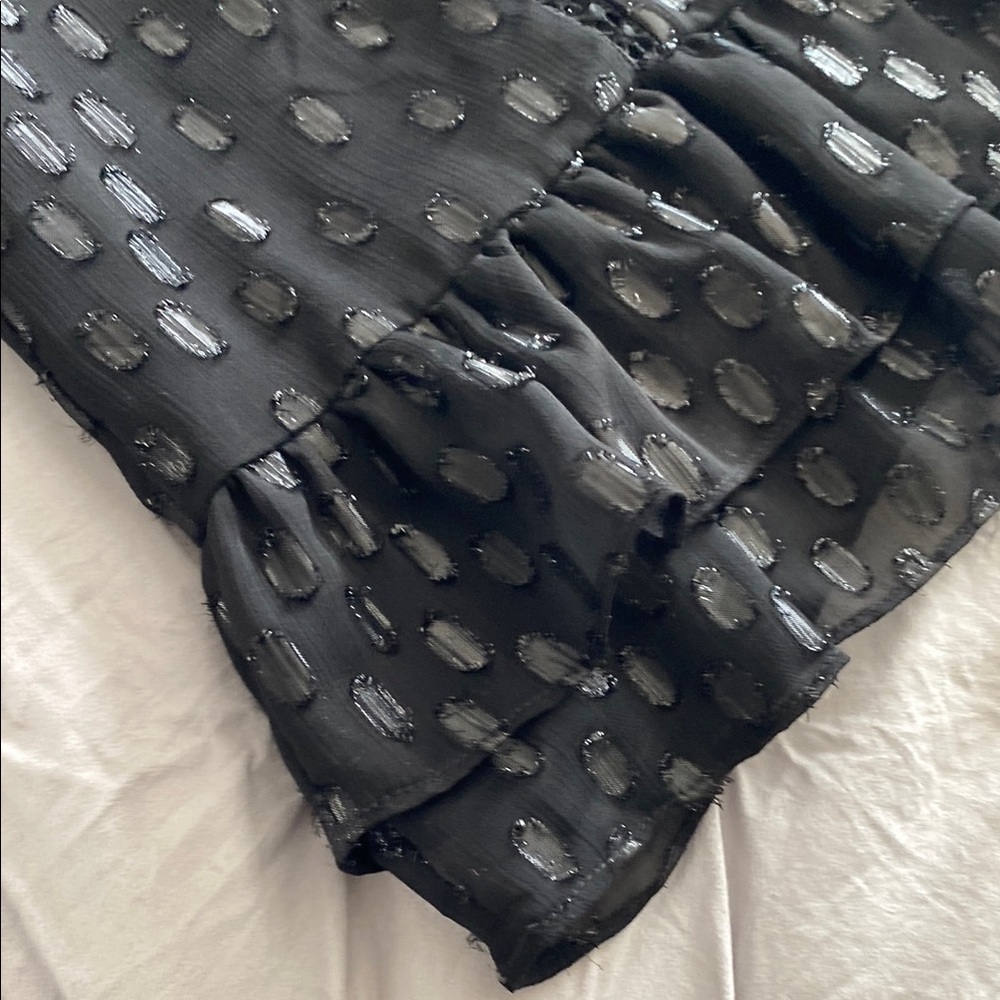 Black Ruffled Women's Top - Picture 3 of 7